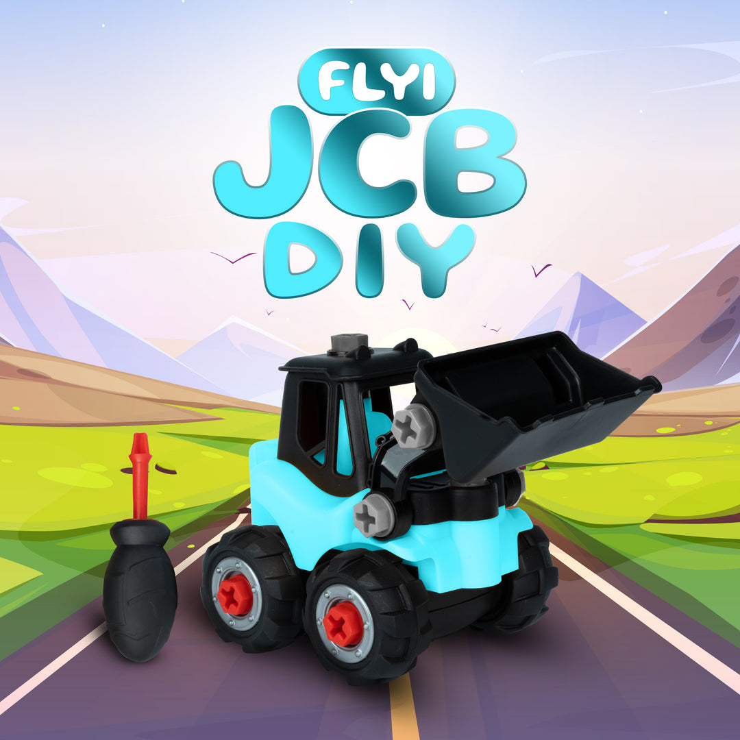 FLYI Junior Engineer JCB Construction DIY set for kids (Note: Product will be dispatched in a random available color)