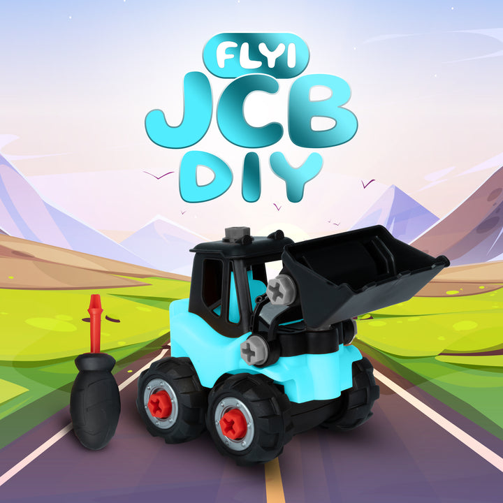 FLYI Junior Engineer JCB Construction DIY set for kids (Note: Product will be dispatched in a random available color)