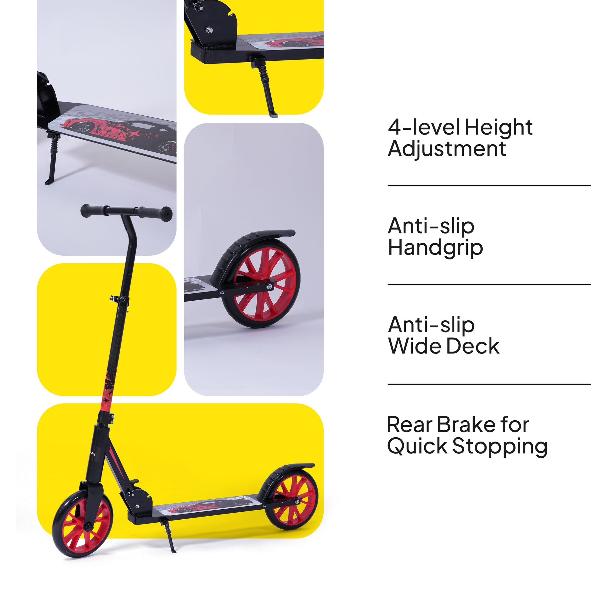 Rhino 2 Wheel Scooter | Foldable | Height Adjustment | Scooter for Kids 5+years