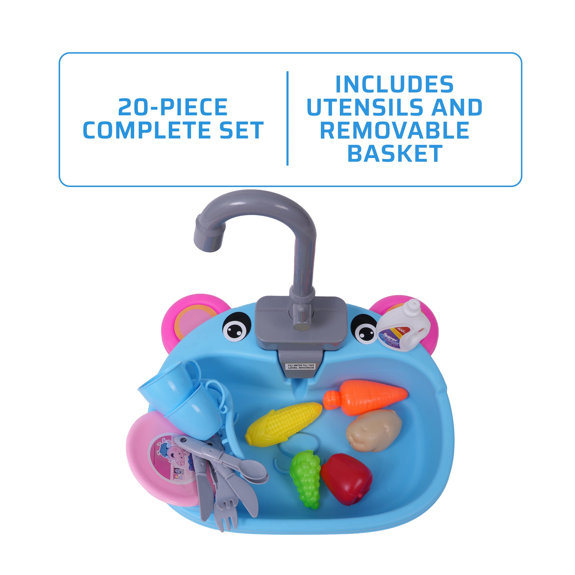 FLYI Kids Kitchen Sink Playset – Pretend Wash & Play Toy(3+ Years)