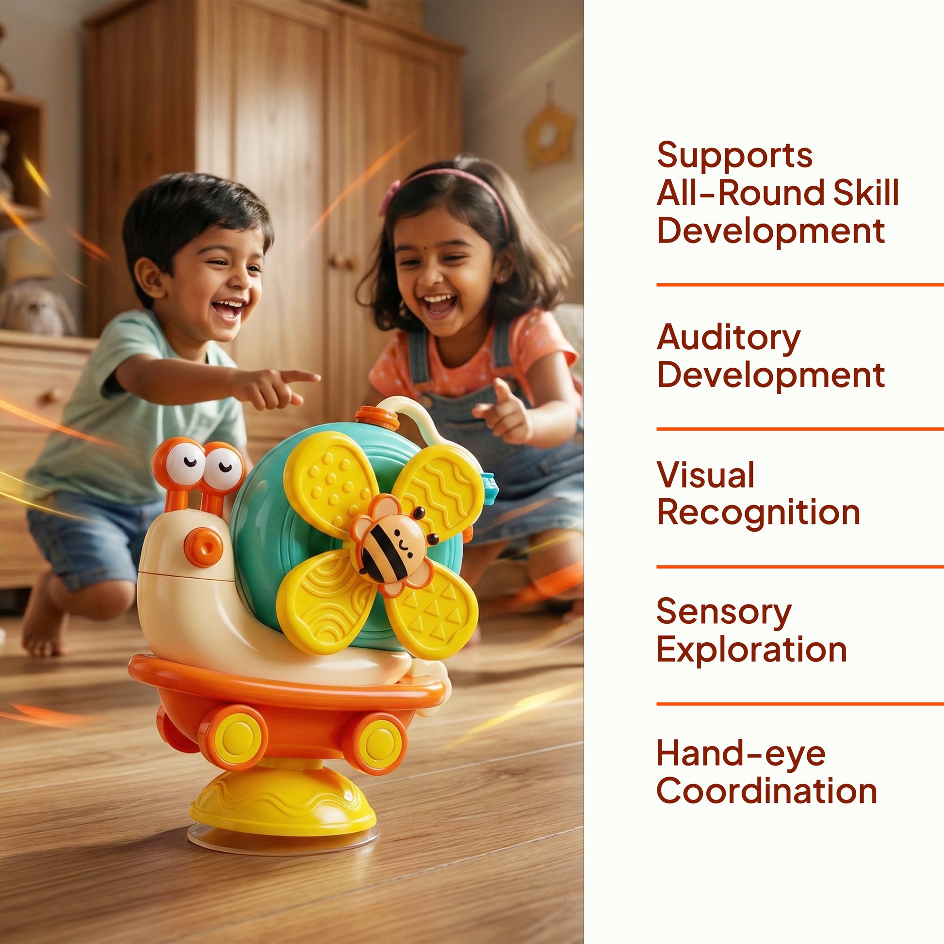 FLYI Interactive Power Windmill Snail Toy for Kids(1.5-4 Years)