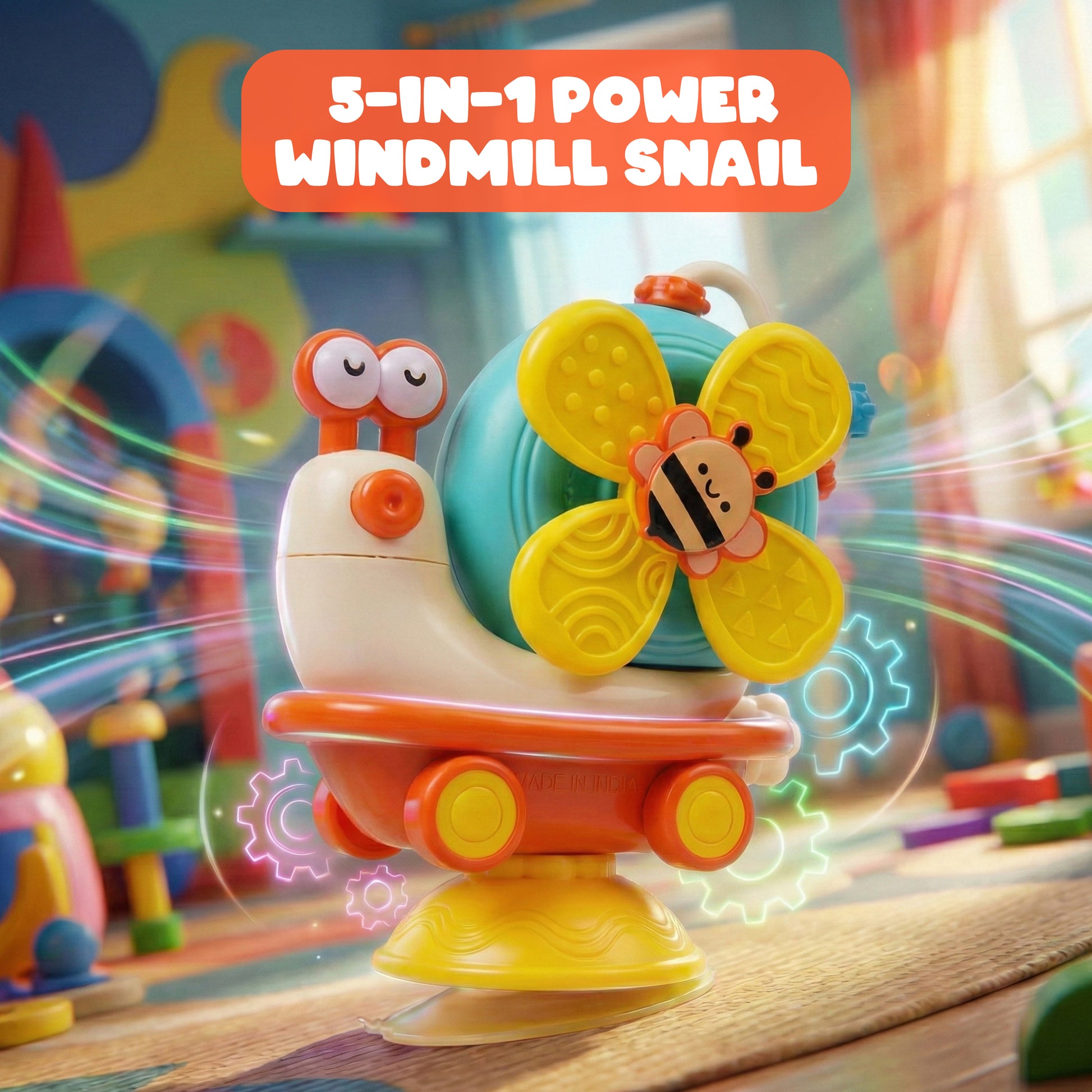 FLYI Interactive Power Windmill Snail Toy for Kids(1.5-4 Years)