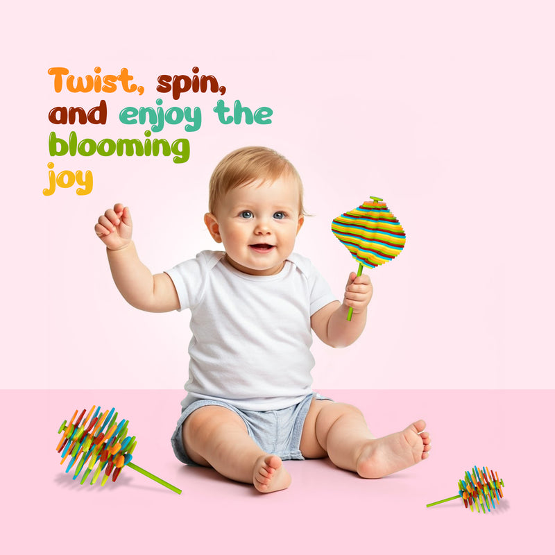 Spinning Candy Flower Lollipop Toy – Colorful Twisting Fidget Spinner for Kids & Adults | Stress Relief & Sensory Fun
