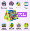 8-in-1 Activity Triangle | Learn English Alphabets, Tamil Letters, States and capitals of India, Abacus, Drawing Writing Board, Clock & Spin Gears – Best Educational Toys for Preschoolers