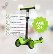 FLYI Kids Scooter (Green) - Multi-Level Height Adjustment, Wide Brakes, Lightweight.