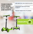 FLYI Kids Scooter (Green) - Multi-Level Height Adjustment, Wide Brakes, Lightweight.