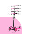 FLYI Pink Scooter for Kids (Pink) - 4 Level Height Adjustment, Wide Brakes, Lightweight.