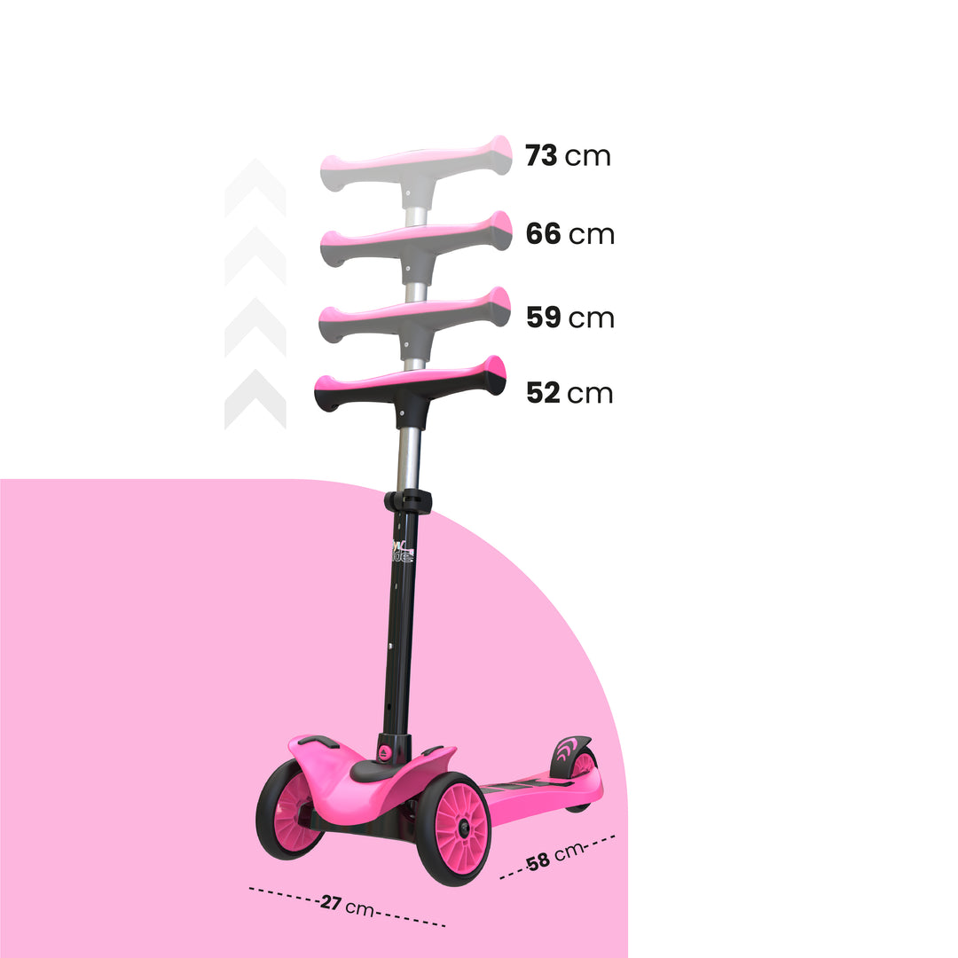 FLYI Scooter for Kids (Black with Pink) color 3+ Years