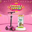 FLYI Pink Scooter for Kids (Pink) - 4 Level Height Adjustment, Wide Brakes, Lightweight.