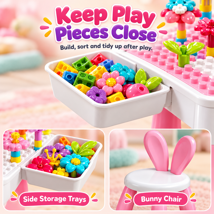 Kids Activity Table with Bunny Chair | FLYI