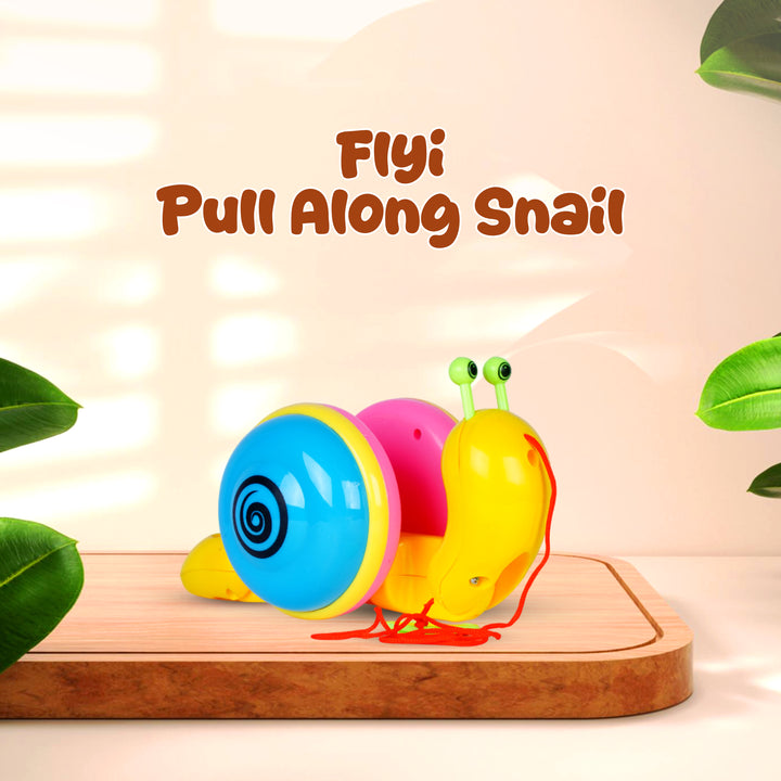 Pull Along Super Snail Toy for Kids – colorful toddler walking toy with wheels
