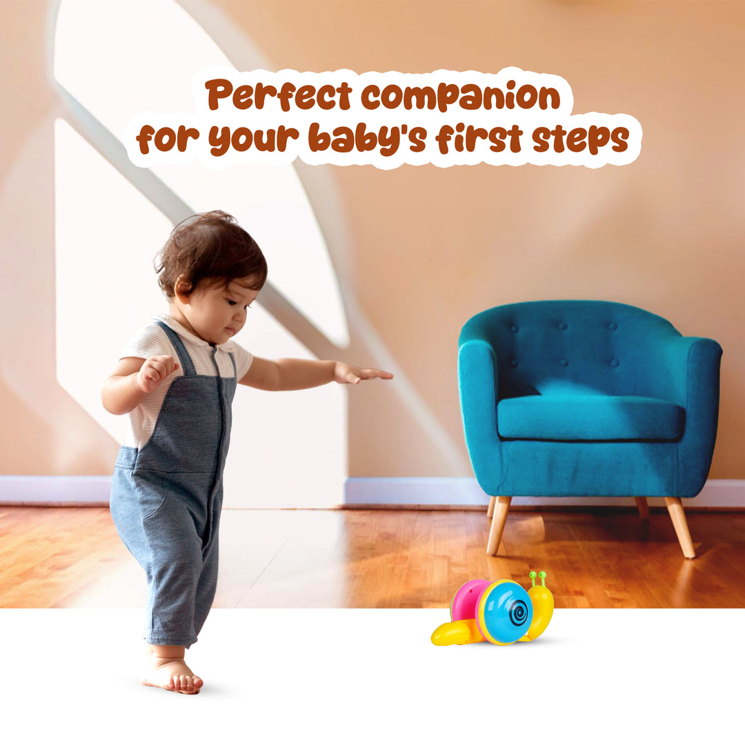 Educational pull along snail toy for toddlers – safe motor skill development toy