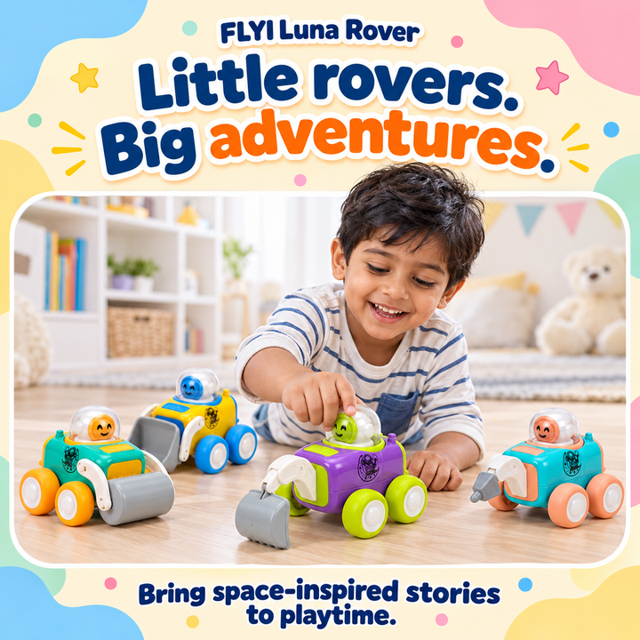 Luna Rover Press & Go Space Vehicle Toy | FLYI