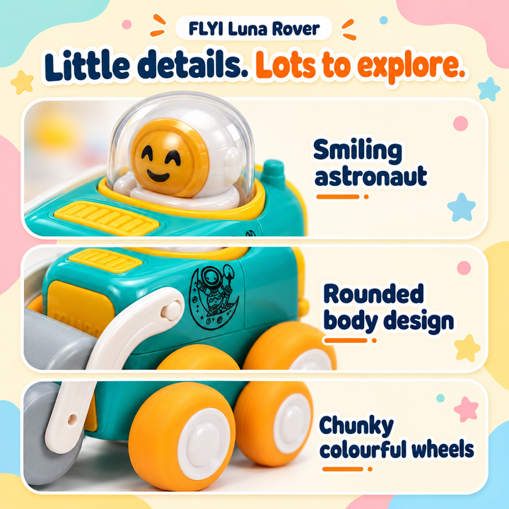 Luna Rover Press & Go Space Vehicle Toy | FLYI