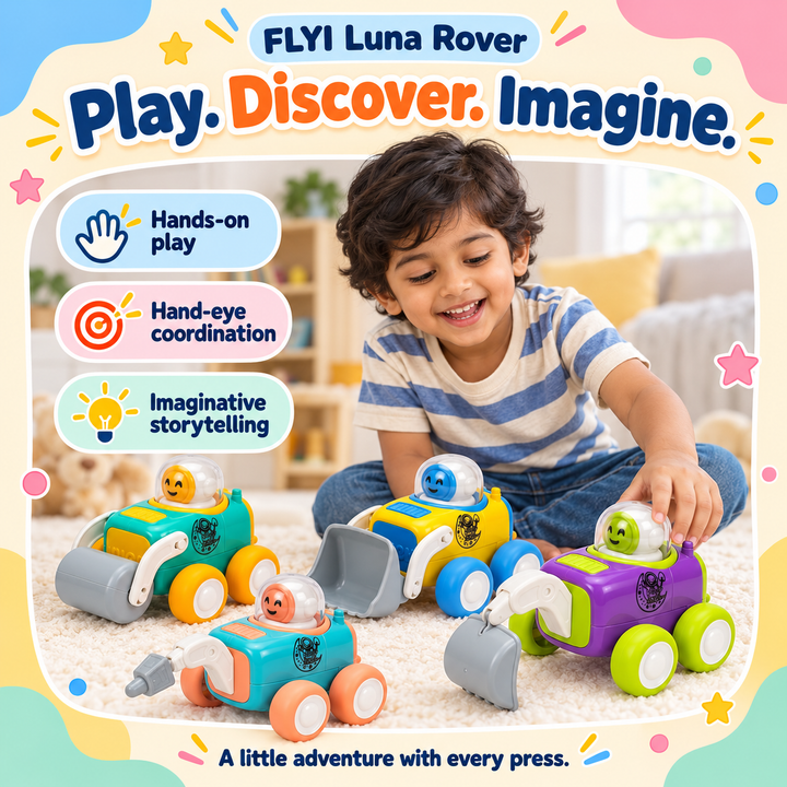 Luna Rover Press & Go Space Vehicle Toy | FLYI