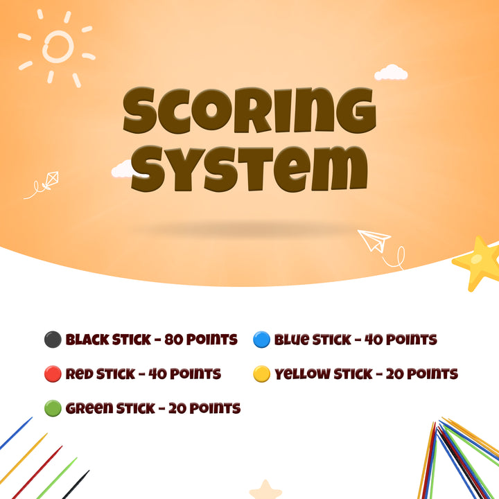 Traditional Mikado stick game for children and adults