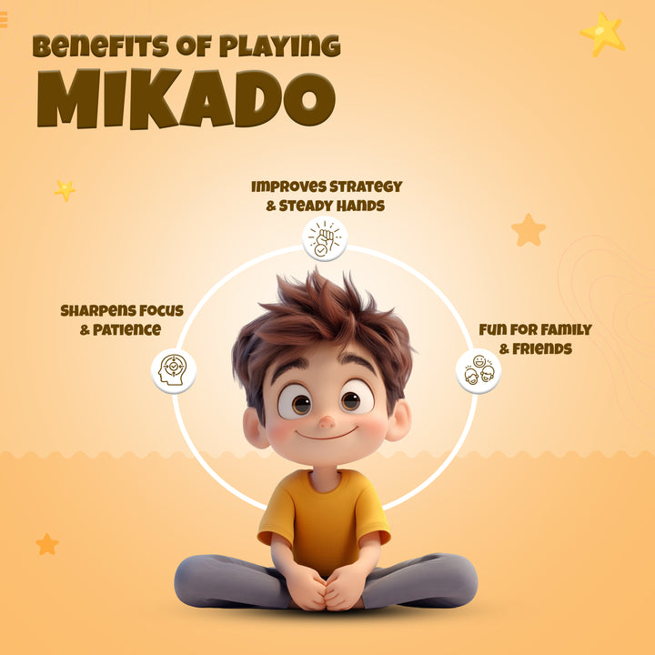 Mikado stick game set with colourful unicorn sticks on table