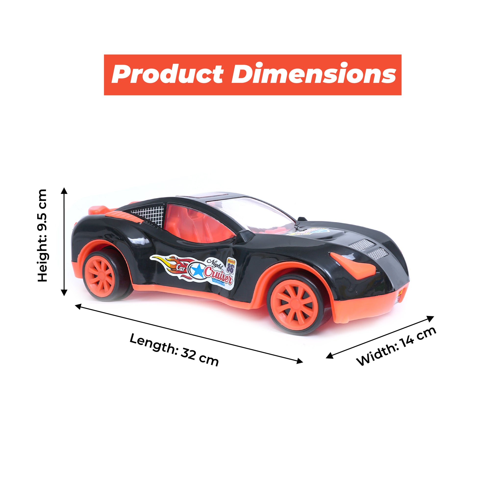 FLYI Night Cruiser Push & Go Toy Car for Kids