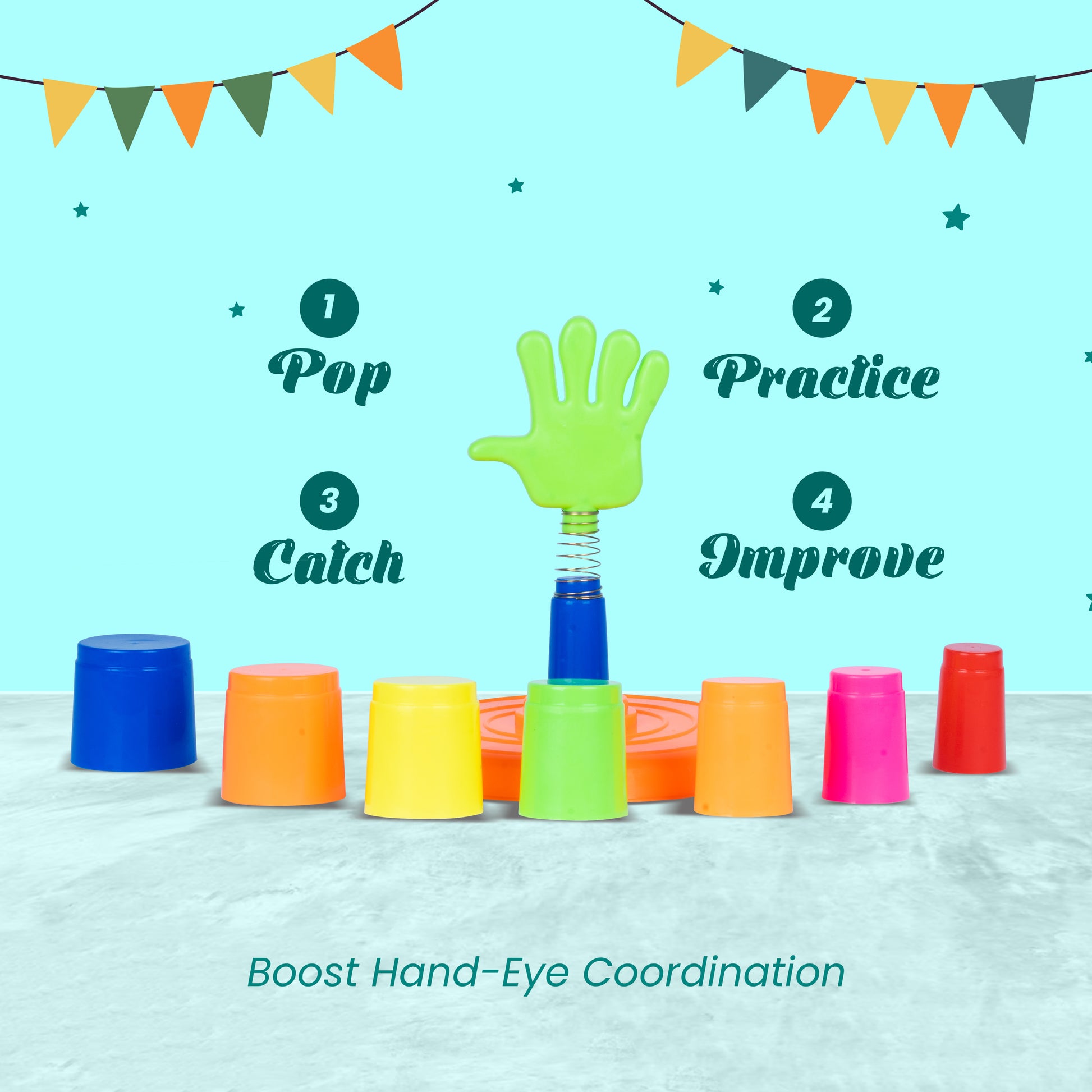FLYI - Plastic Ring Toss Stacking Cup Game – Fun Activity Toy for Kids & Families