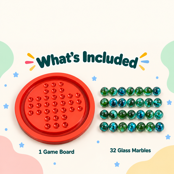 Brain Vita Marble Solitaire Board Game (Green) | FLYI