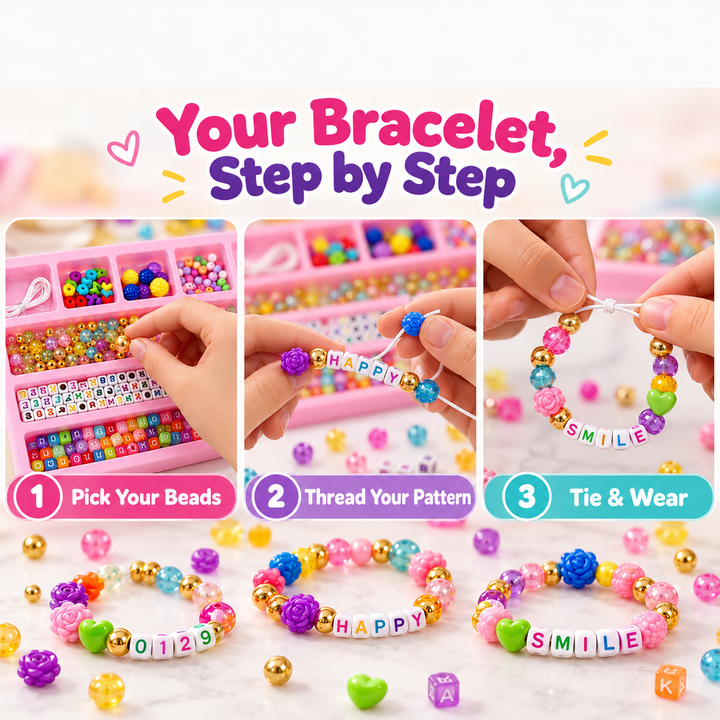 Sparkle Glow Beads Bracelet Making Kit | FLYI