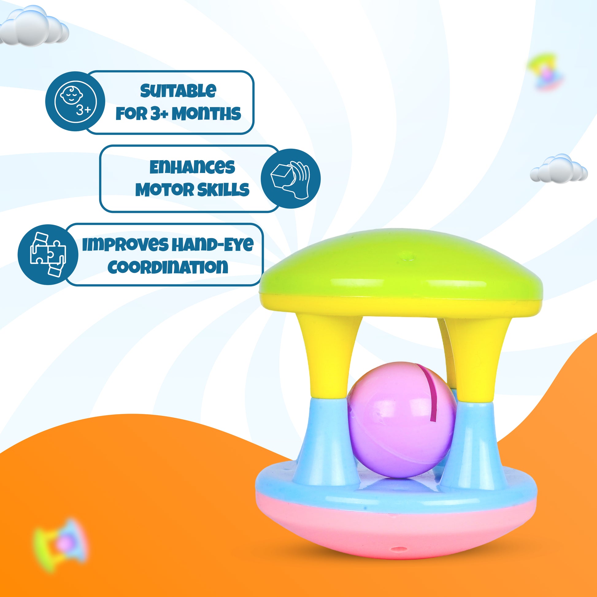 Non-toxic Rattle Dream Roller for babies – safe and durable design
