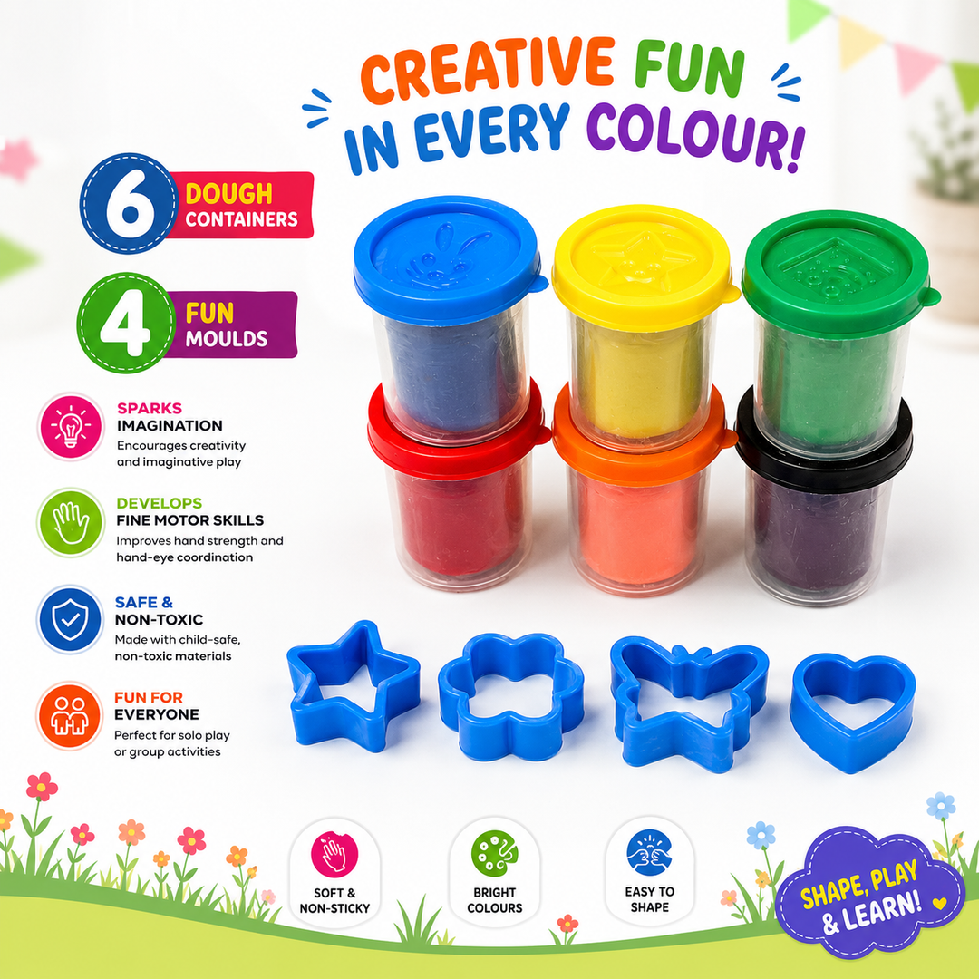 FLYI Try Dough 6pcs  – Colorful Modelling Dough Set