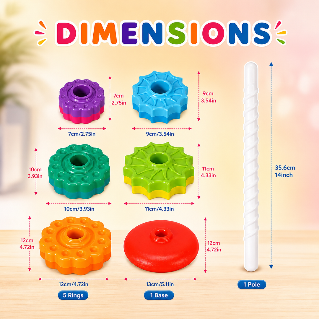 Rainbow Tower Spinning Stacking Toy