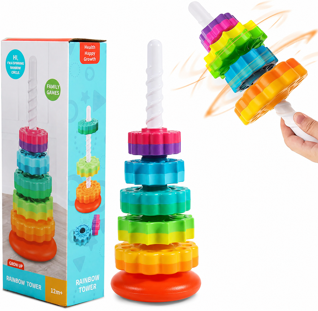 Rainbow Tower Spinning Stacking Toy