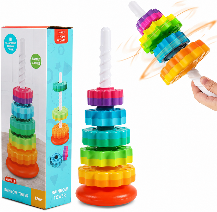 Rainbow Tower Spinning Stacking Toy