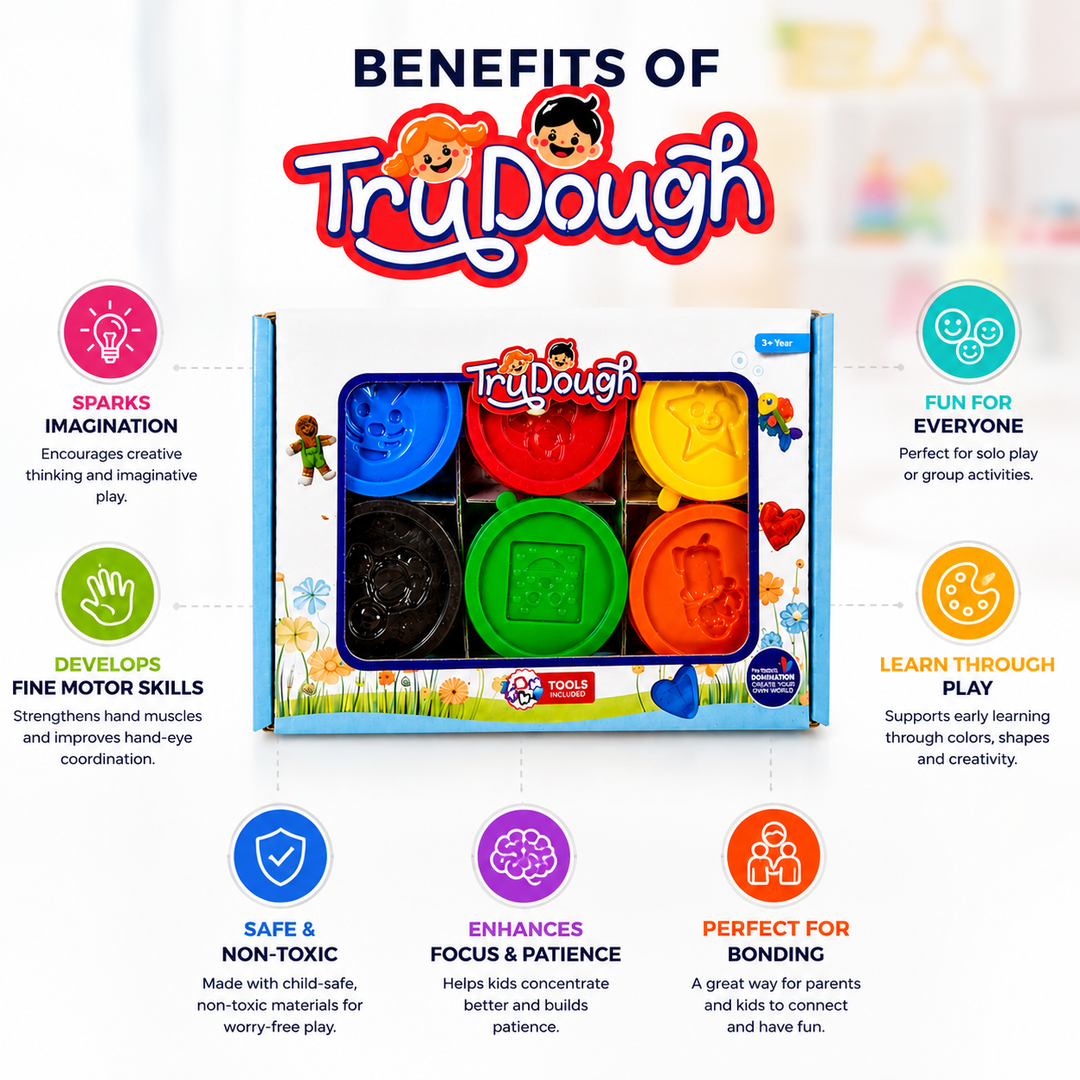 FLYI Try Dough 6pcs  – Colorful Modelling Dough Set