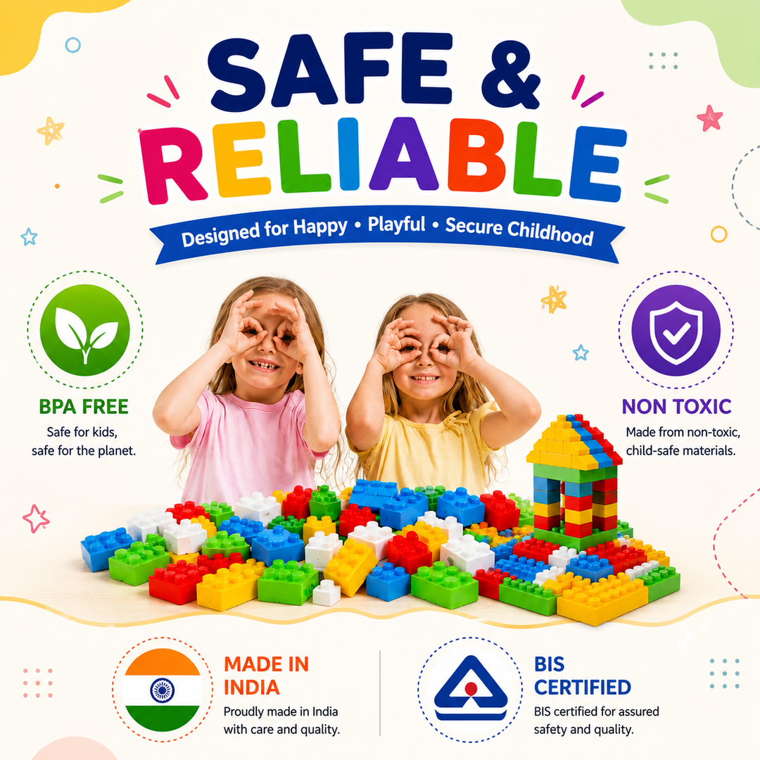 80-piece inter locking building blocks an activity toys from FLYI toys, Coimbatore.