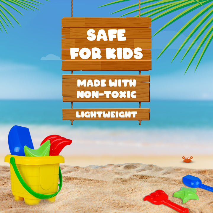 FLYI beach play set with sand toys bucket and molds an activity toys for early learning through play.