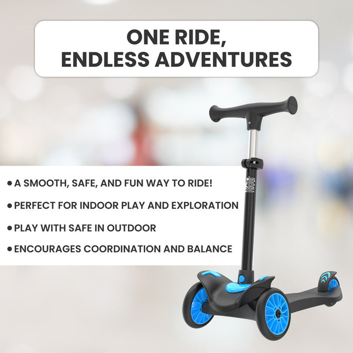 FLYI Scooter for Kids (Black with Blue) color 3+ Years