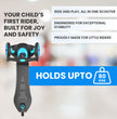 FLYI Kids Scooter (Black-Blue) - Multi-Level Height Adjustment, Wide Brakes, Lightweight.