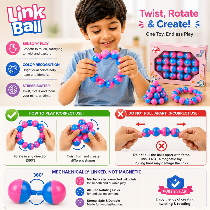 Flyi Link Ball Toy for Kids | Travel-Friendly Learning Set